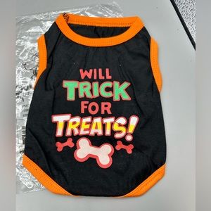 Funny Dog or Cat Shirt XS Clothes for Small Breeds Unisex “Trick for Treat”